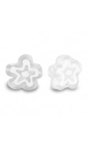 Millefiori beads flower 5-6x3mm - Transparent-White